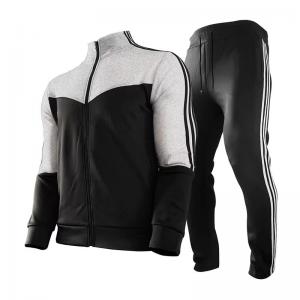 Mens Tracksuit Custom Color Block Sports Jackets Sets With Side Stripes Casual Jumpsuit Sportswear For Outdoor Jogging