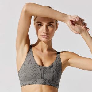 Women Wholesale High Impact Sports Bra Embossing Printed Yoga Wear Gym Top For Women Private Label Fitness Clothing Bra