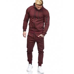 Hot Sale Men 2 Piece Outfit Long Sleeve Zipper Pullover Jacket Cotton Polyester Eco Friendly Sportswear Men