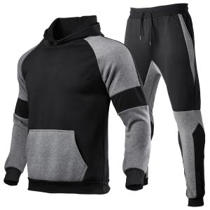 Custom Private Label Clothing Tracksuit Man Pullover Hoodies Outdoor Sportswear Jogger Sport Tops And Pants Set