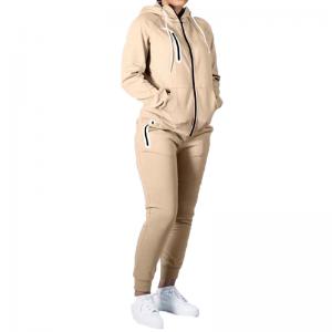 Solid Color Full Zip Plain Hoodie Cotton Tracksuits With Zipper Pockets Men Workout Sportswear Set Slim Fit Pants