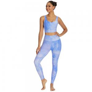 Women Workout Sets Sports Bra And Leggings Sets Tie-dye Print Two Piece Yoga Set High Waist Leggings Set Yoga Fitness Clothing