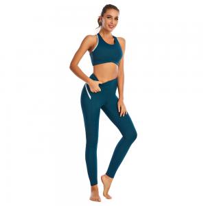 2021 Contrast Color Gym Yoga Clothes Sports Bra And Leggings Set Running Wear Sports Set Sportswear Women's Yoga Set