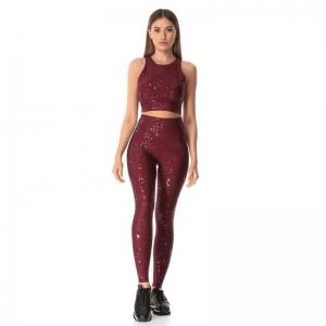 Oem Yoga Wear Fitness Suit Crop Top Two Piece Knitted Athletic Suit For Women